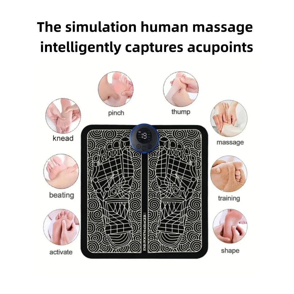 USB EMS Foot Massage Pad with Adjustable Intensity Modes