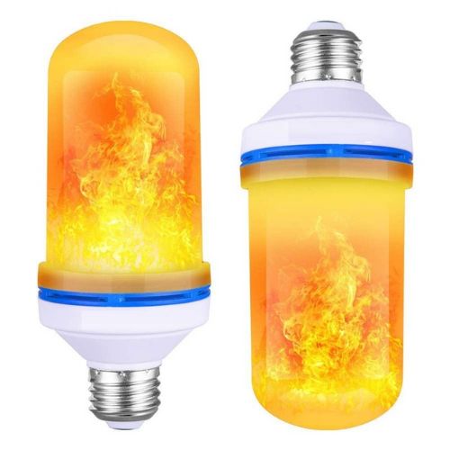 LED Flame Effect Light Bulb 2-Pack - 4 Modes | Realistic Fire Simulation | E26 Base