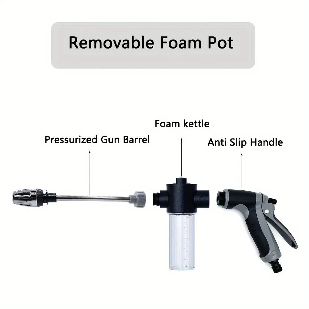 High-Pressure Car Wash Water Gun with Dual Grip