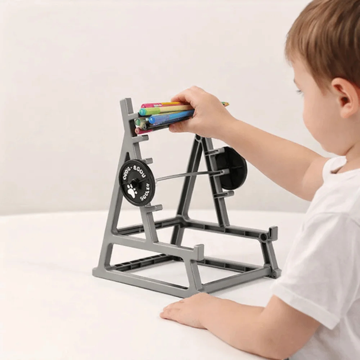 Mini Barbell Rack Pen Holder for Gym-Inspired Desk Organization