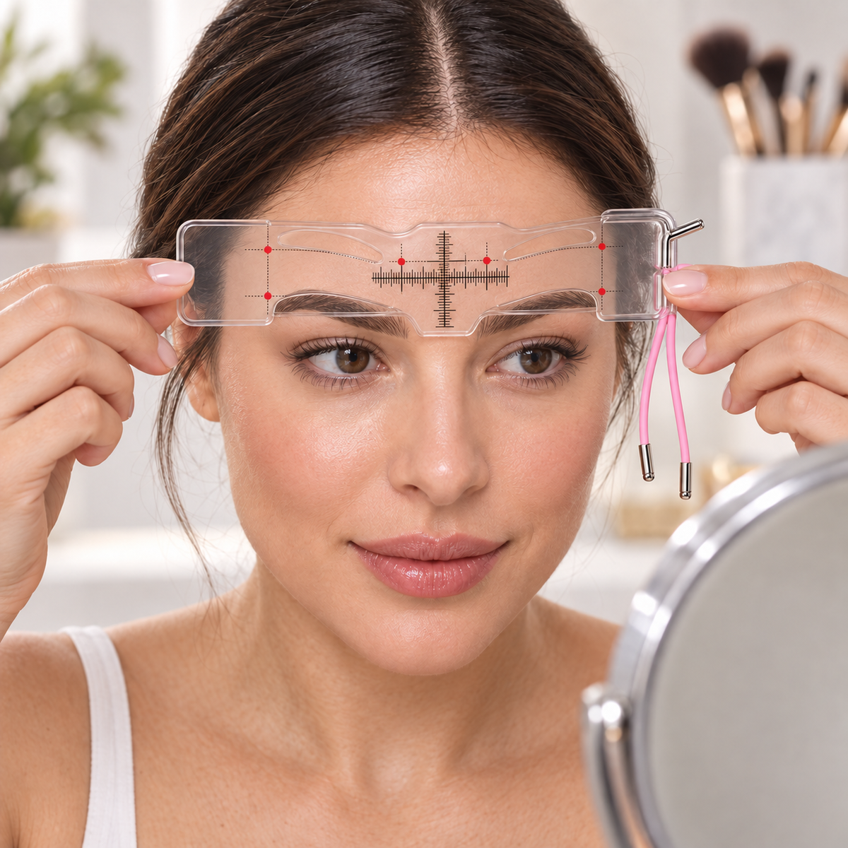 Reusable Eyebrow Stencil Card with 12 Brow Shape Guides