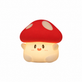 Mushroom Touch Night Light with Red Spotted Cap and Smiling Face