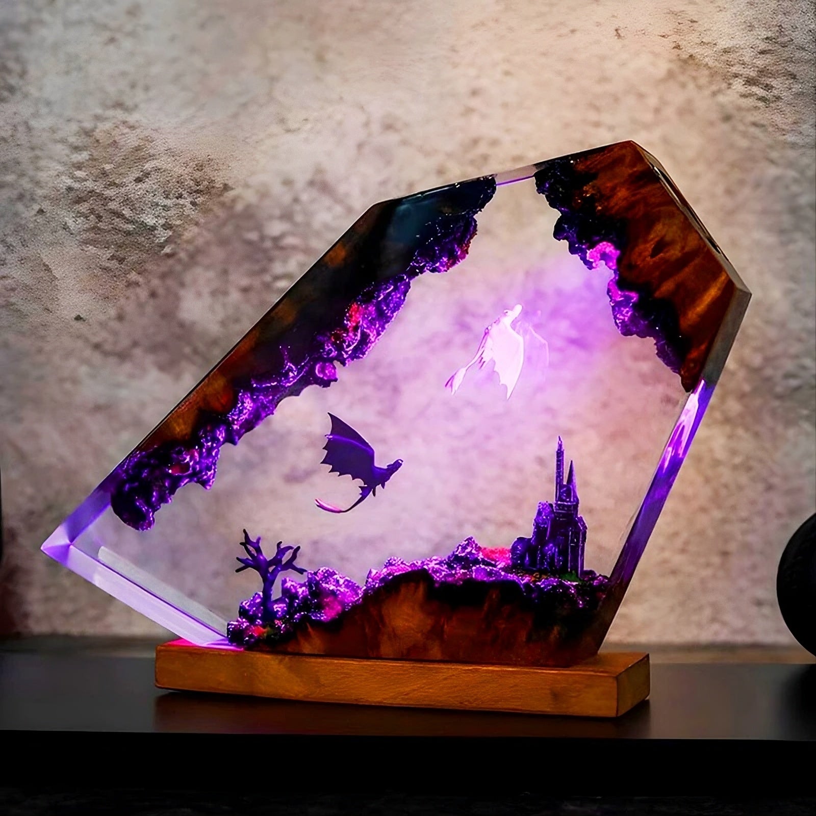 Dragon Resin Night Light – 7-Color LED USB Ambient Lamp
