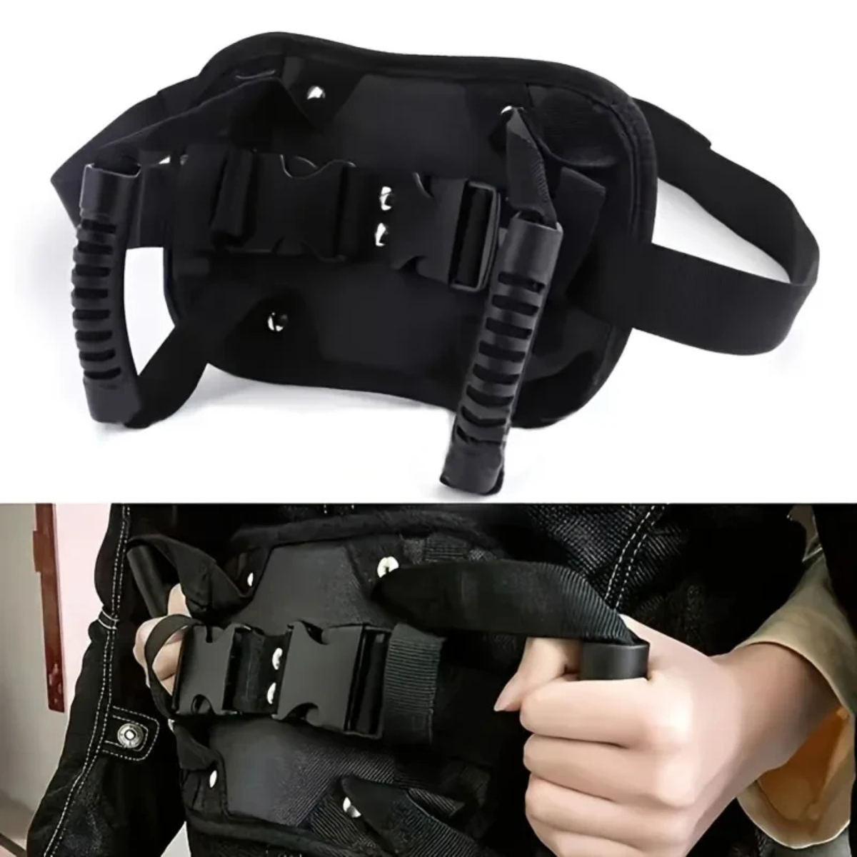 Adjustable Motorcycle Passenger Grip Belt with Dual Handles
