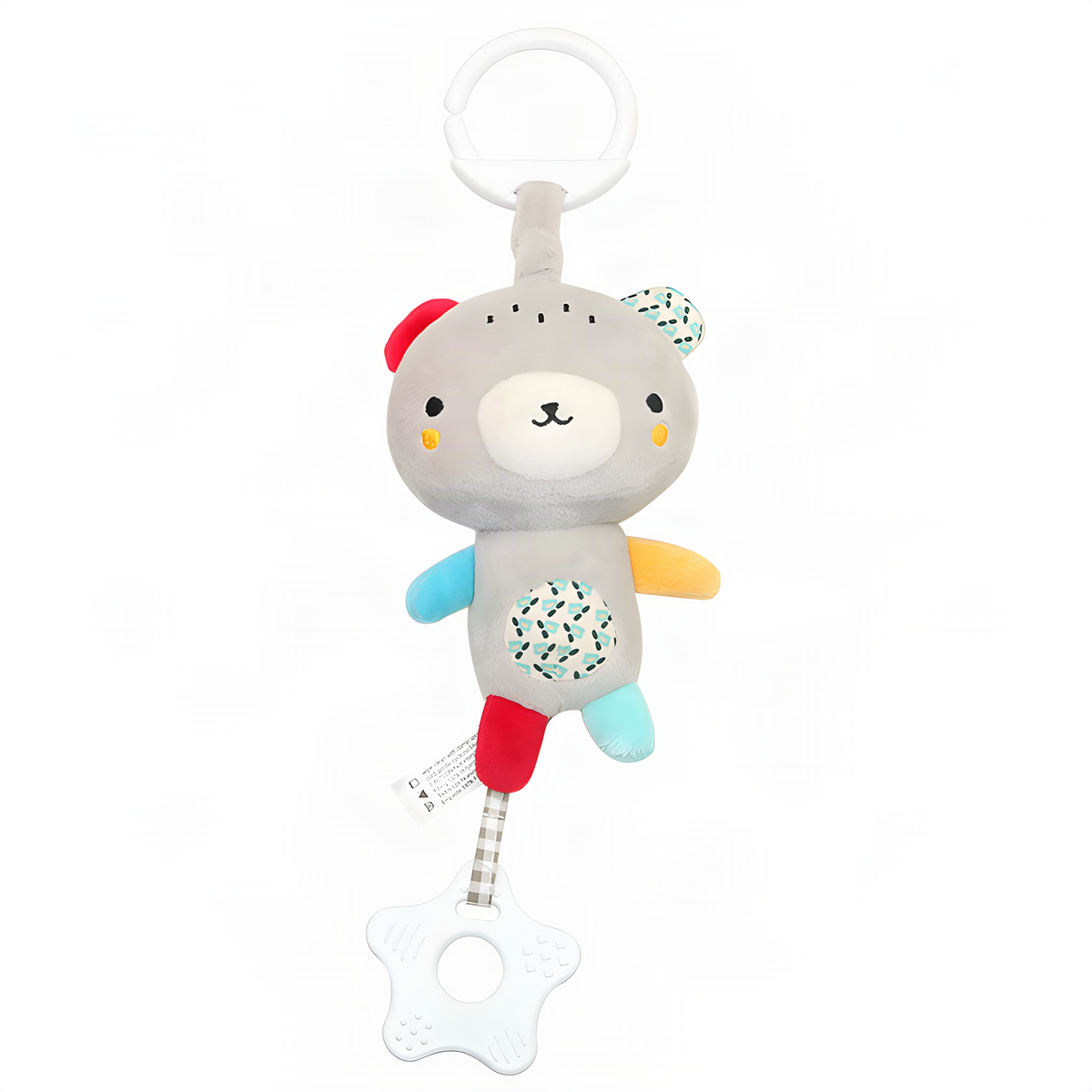 Animal Hanging Baby Rattle with Ring Attachment, Rabbit or Bear