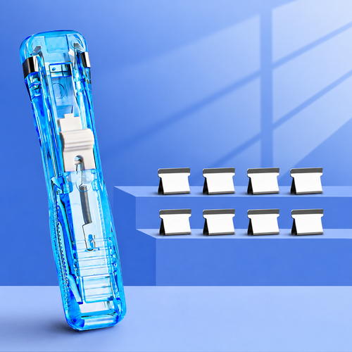 Reusable Paper Clip Dispenser and Separate Clip Refill Packs