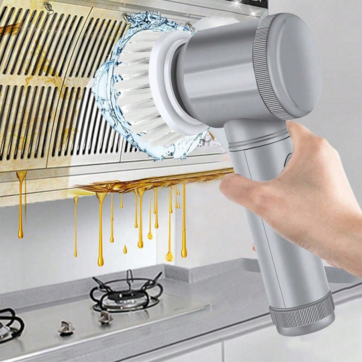 Rechargeable Electric Cleaning Brush with Swappable Heads