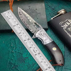 Premium Damascus Steel Folding Knife (Artisan Craftsmanship & Superior Durability)