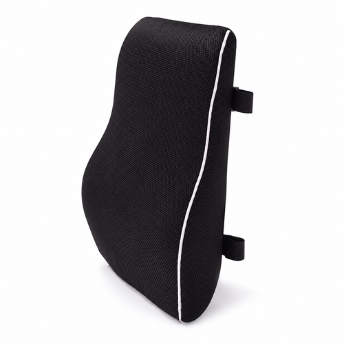 Contoured Memory Foam Lumbar Cushion with Chair Straps