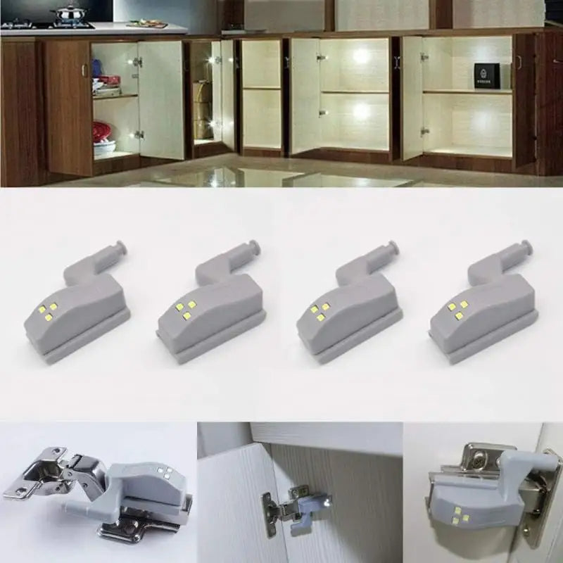 LED Cabinet Hinge Lights - Automatic Sensor Kitchen Cupboard Lighting