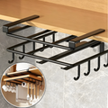 No-Drill Under-Cabinet Storage Rack – Black & Silver