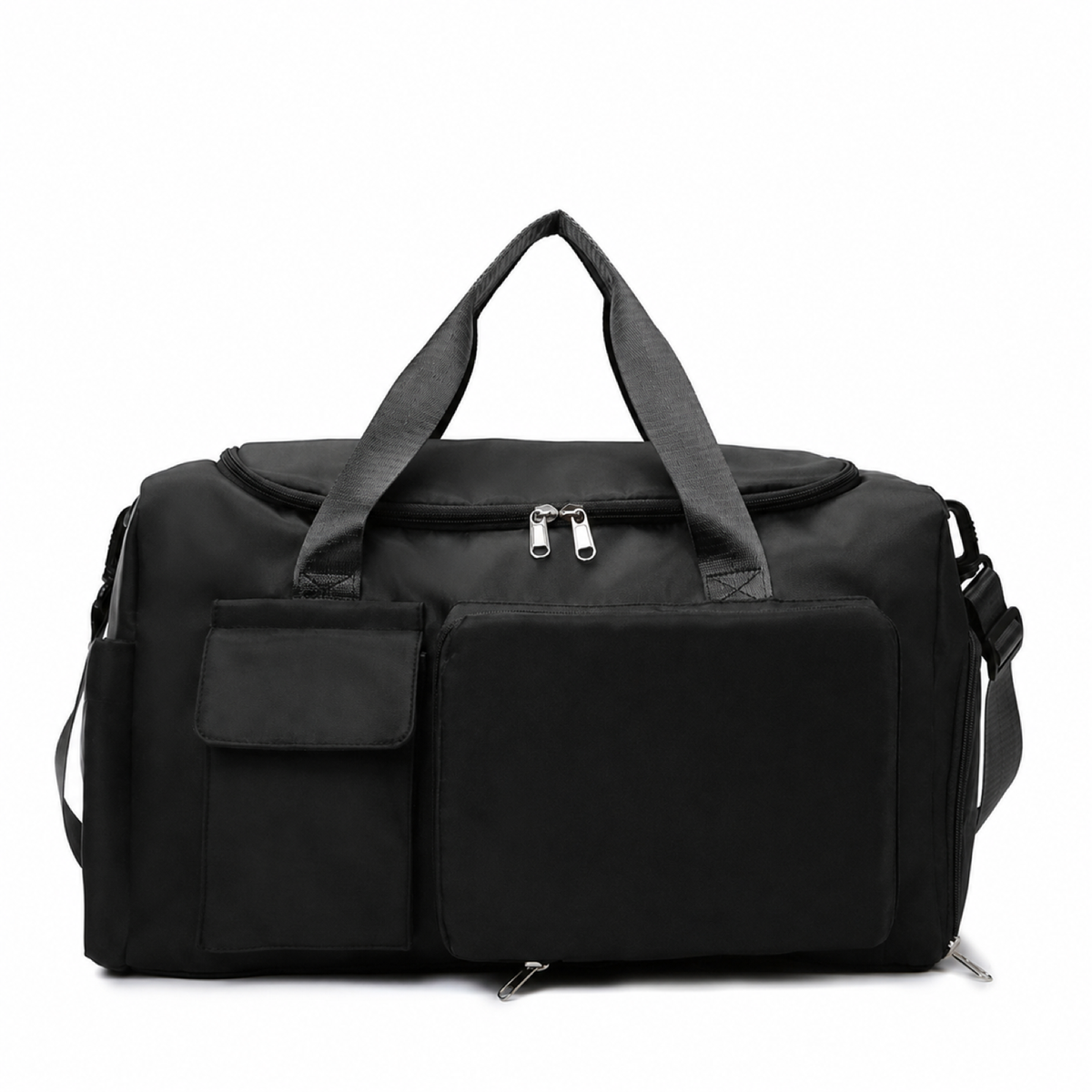 Travel Duffel Bag with Separate Shoe Compartment and Front Pockets
