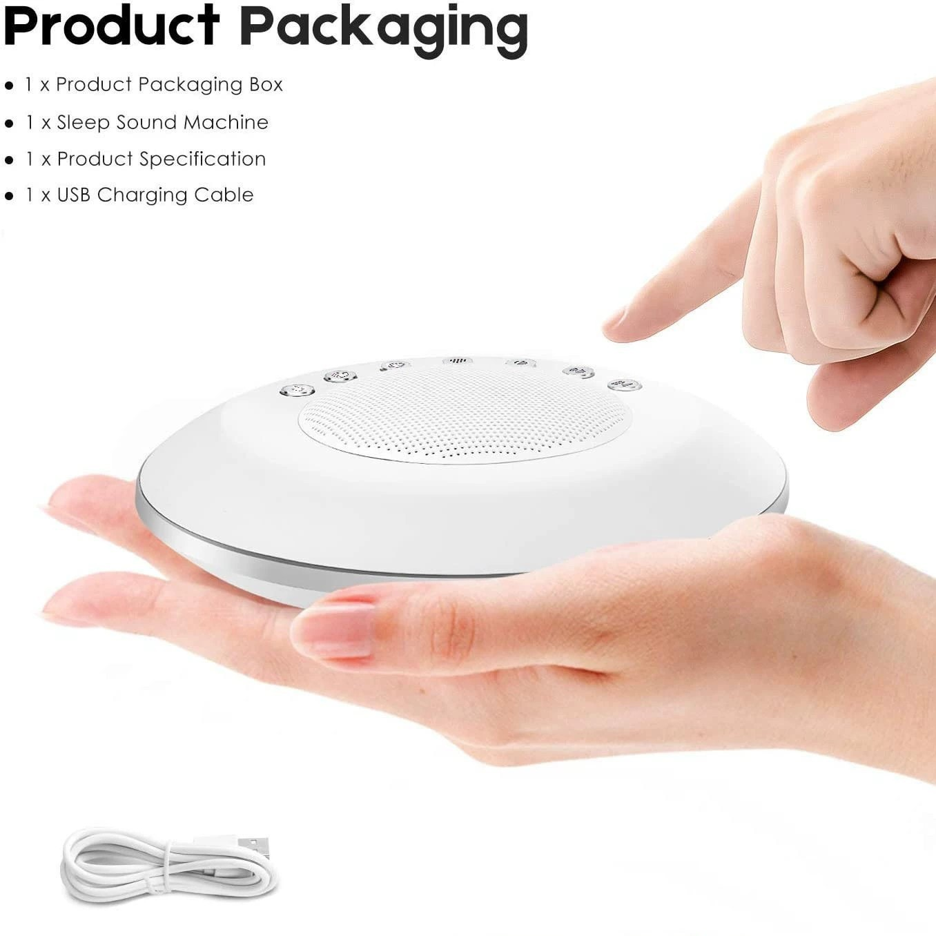 White Noise Sleep Sound Machine with Timer and USB Cable