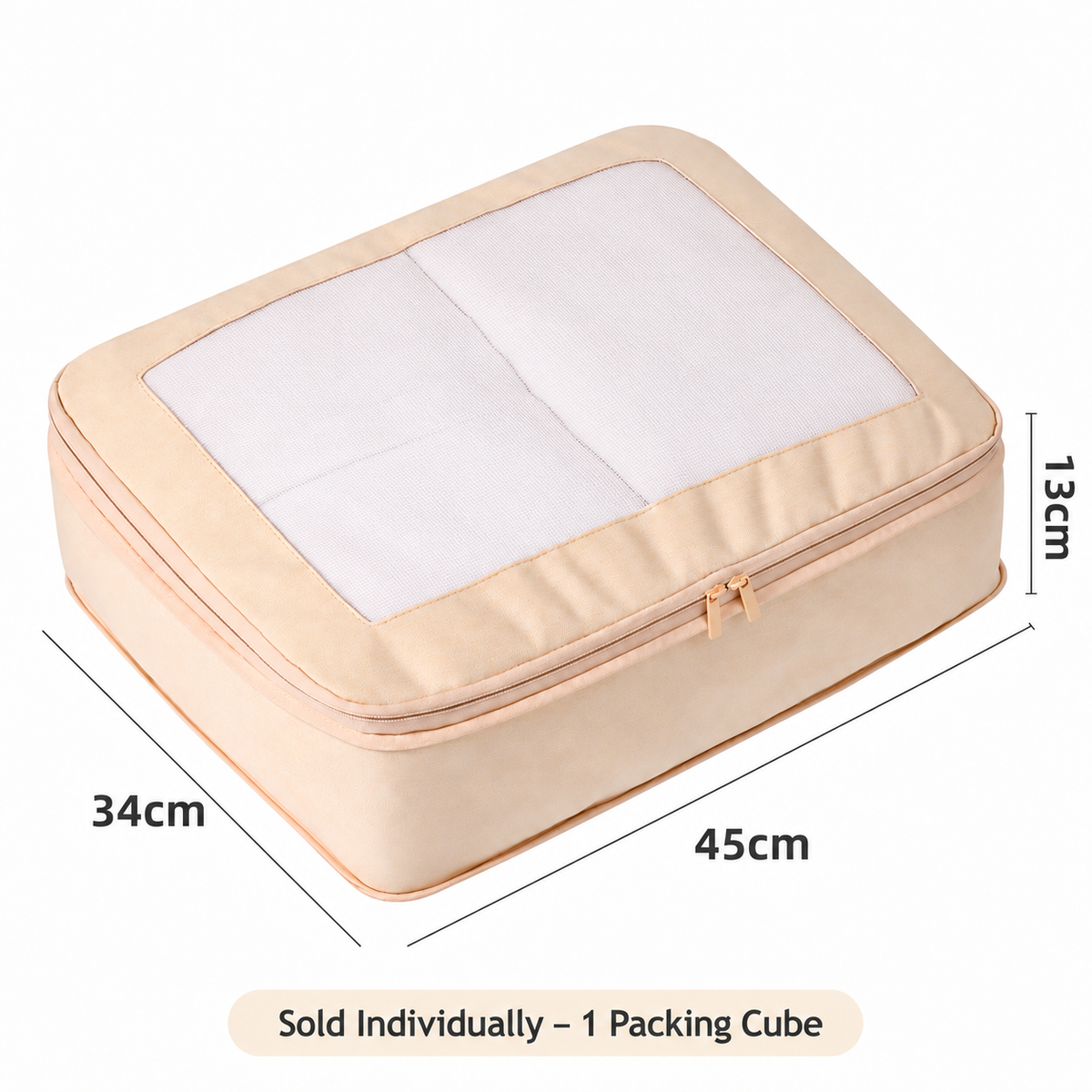 Individual Mesh Packing Cube, Zippered Suitcase Organizer