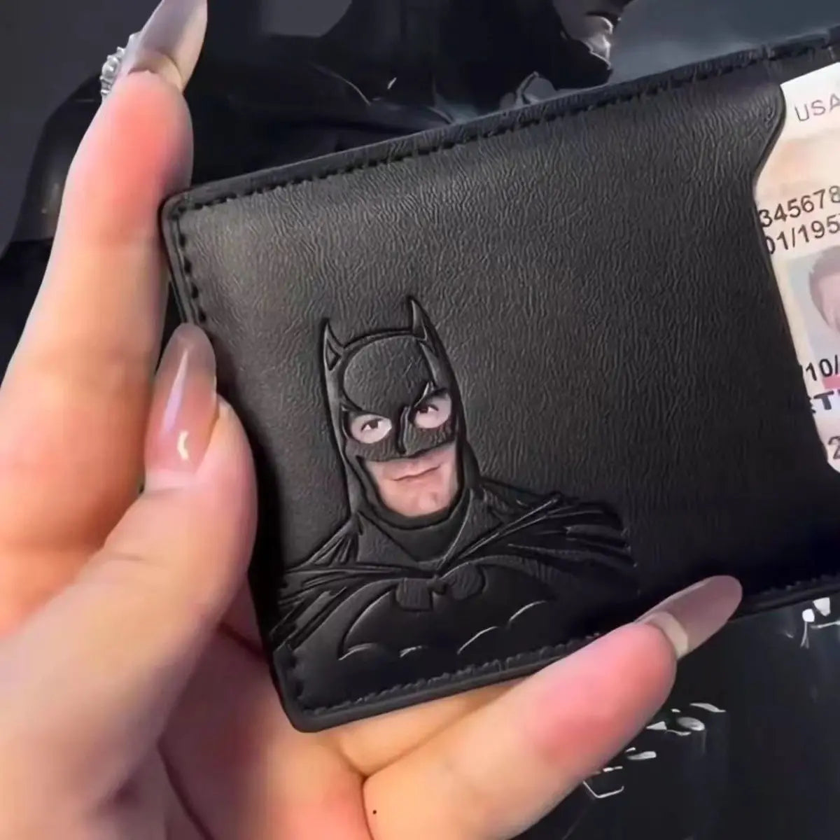 Bat ID Leather Wallet – Superhero Mask Card Holder