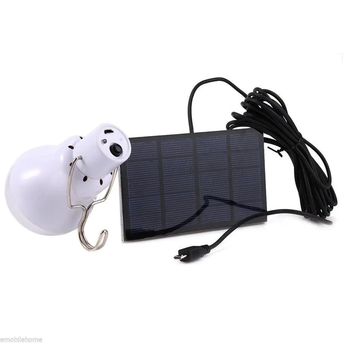 Solar Hanging Light Bulb with Separate Panel and Hook