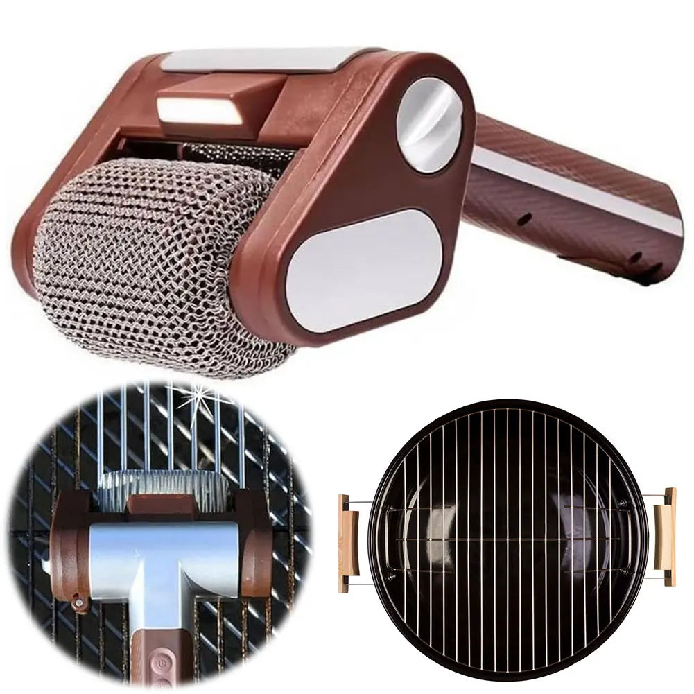 Rechargeable Electric Grill Brush Cleaner - Bristle-Free Roller