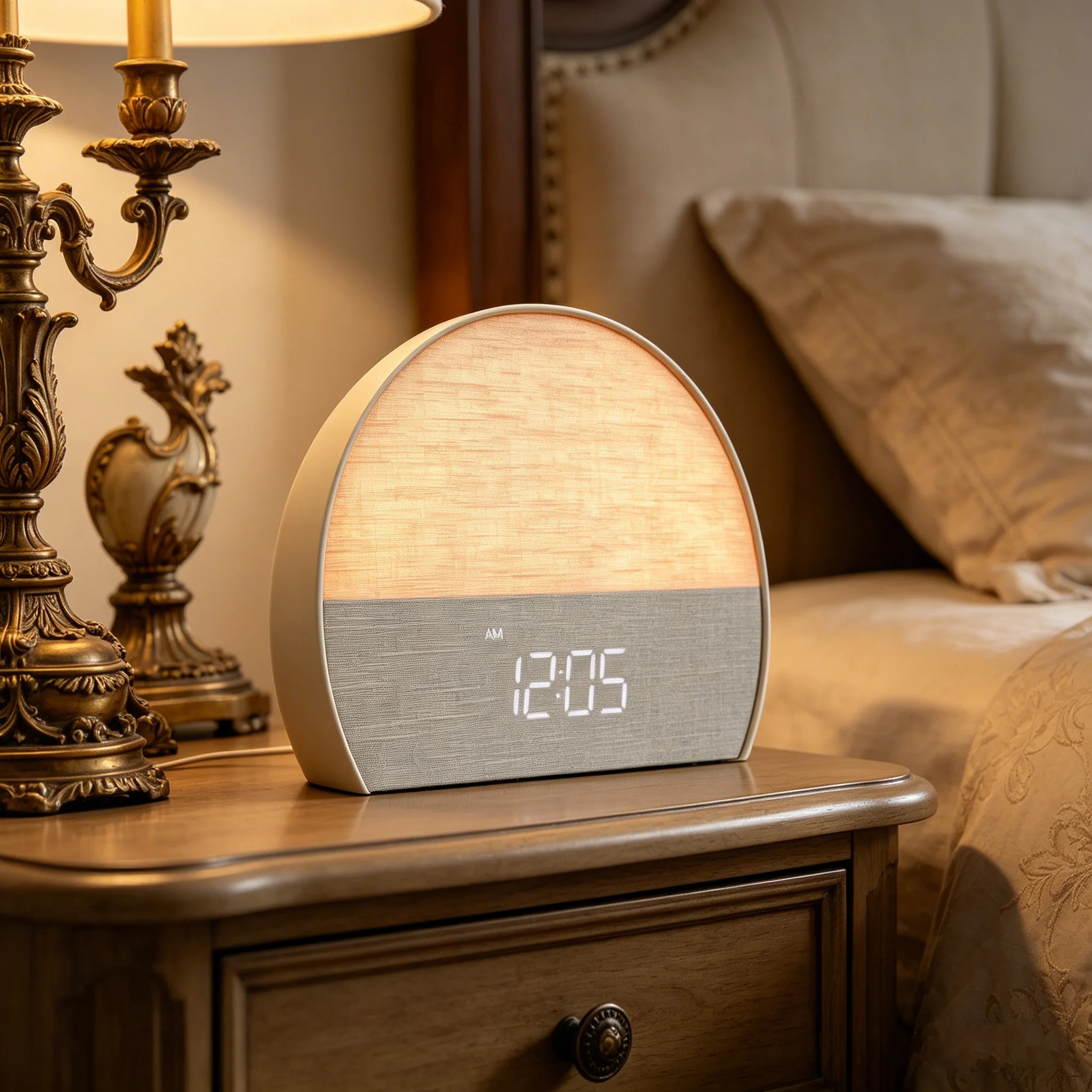 Sunrise Alarm Clock with Bedside Light and Sound Features