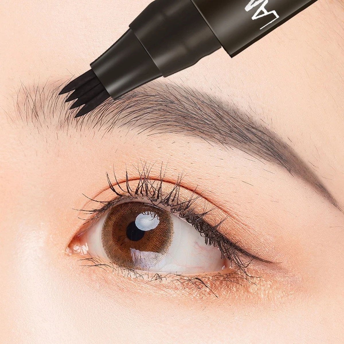 Four-Tip Liquid Eyebrow Pencil with Micro-Fork Applicator