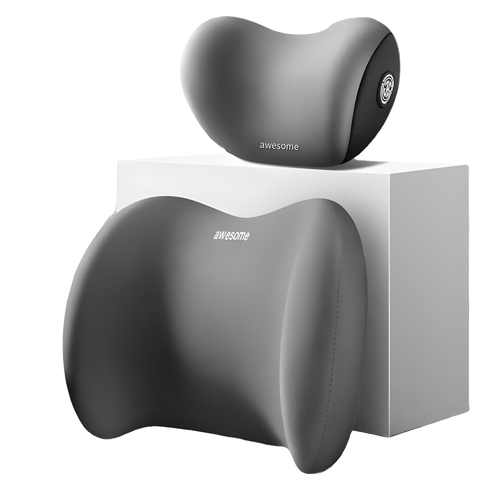 Memory Foam Car Headrest & Lumbar Cushion Set