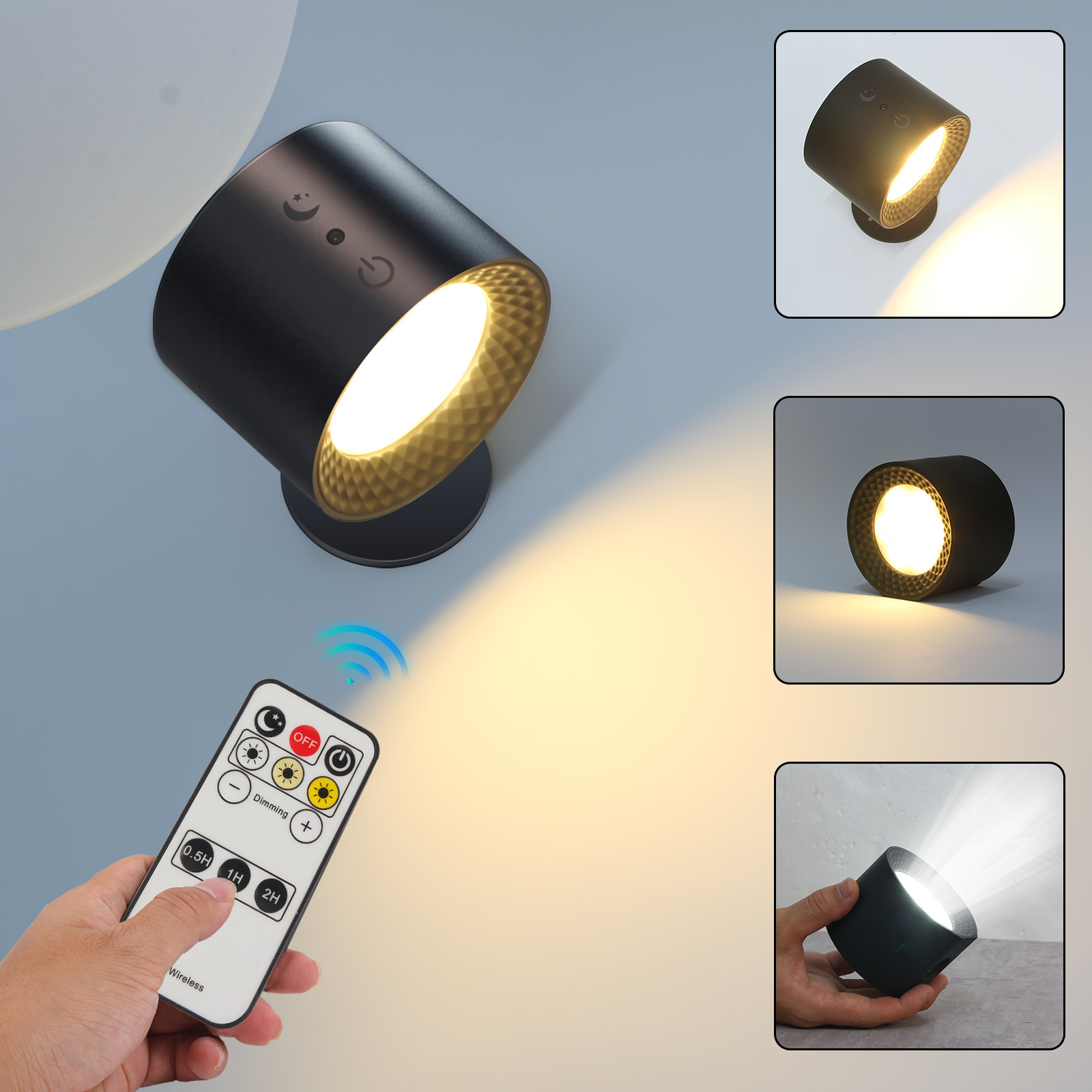 Rechargeable Magnetic Wall Lamp LED Dimmable Standard & RGB