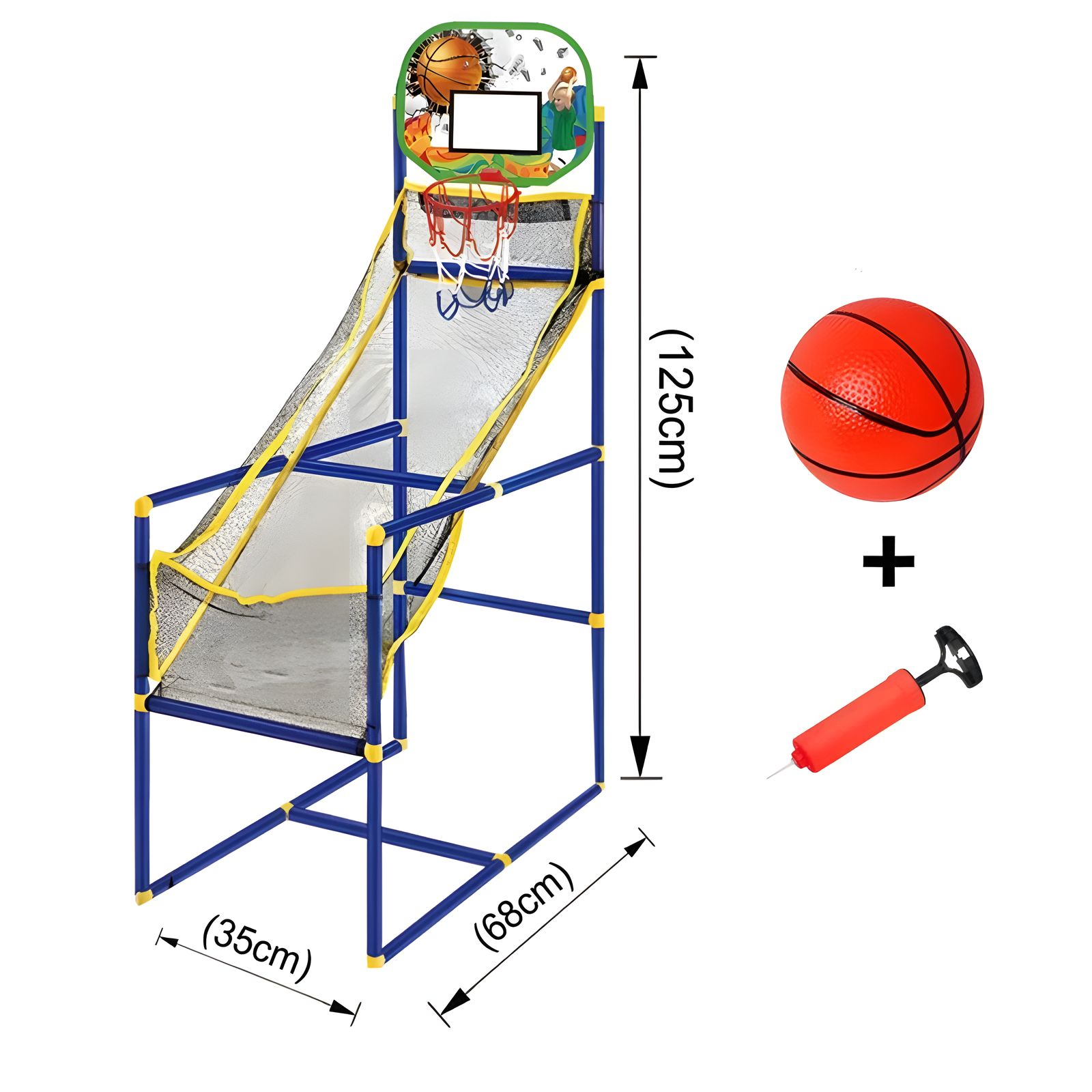 Portable Mini Basketball Return Game – 1.25 m with 2 Balls