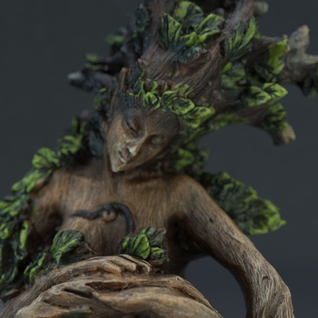 Tree and Bird Resin Statue – 17cm Decorative Figurine