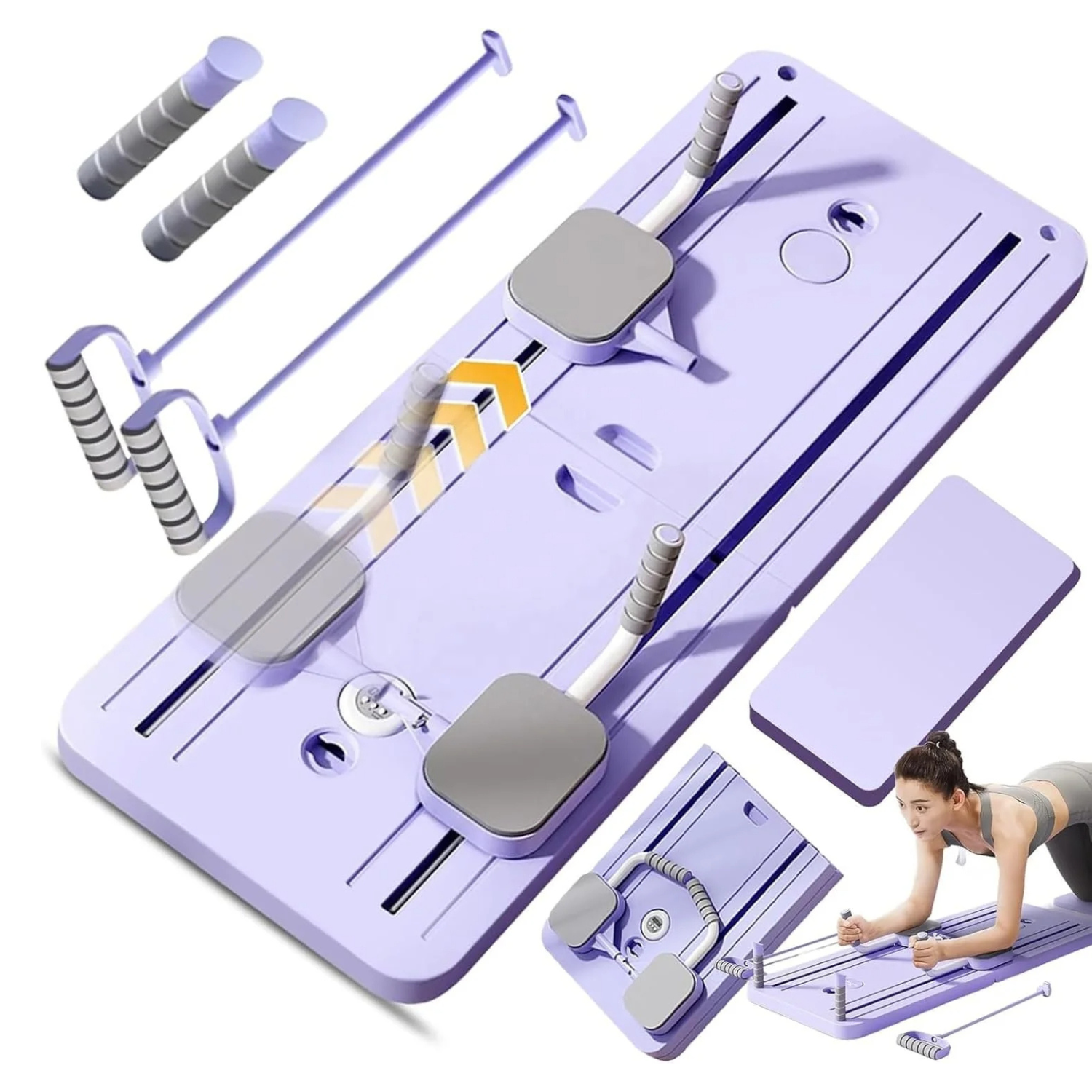 Multifunctional Abdominal Board - Foldable Core Trainer with Resistance Bands