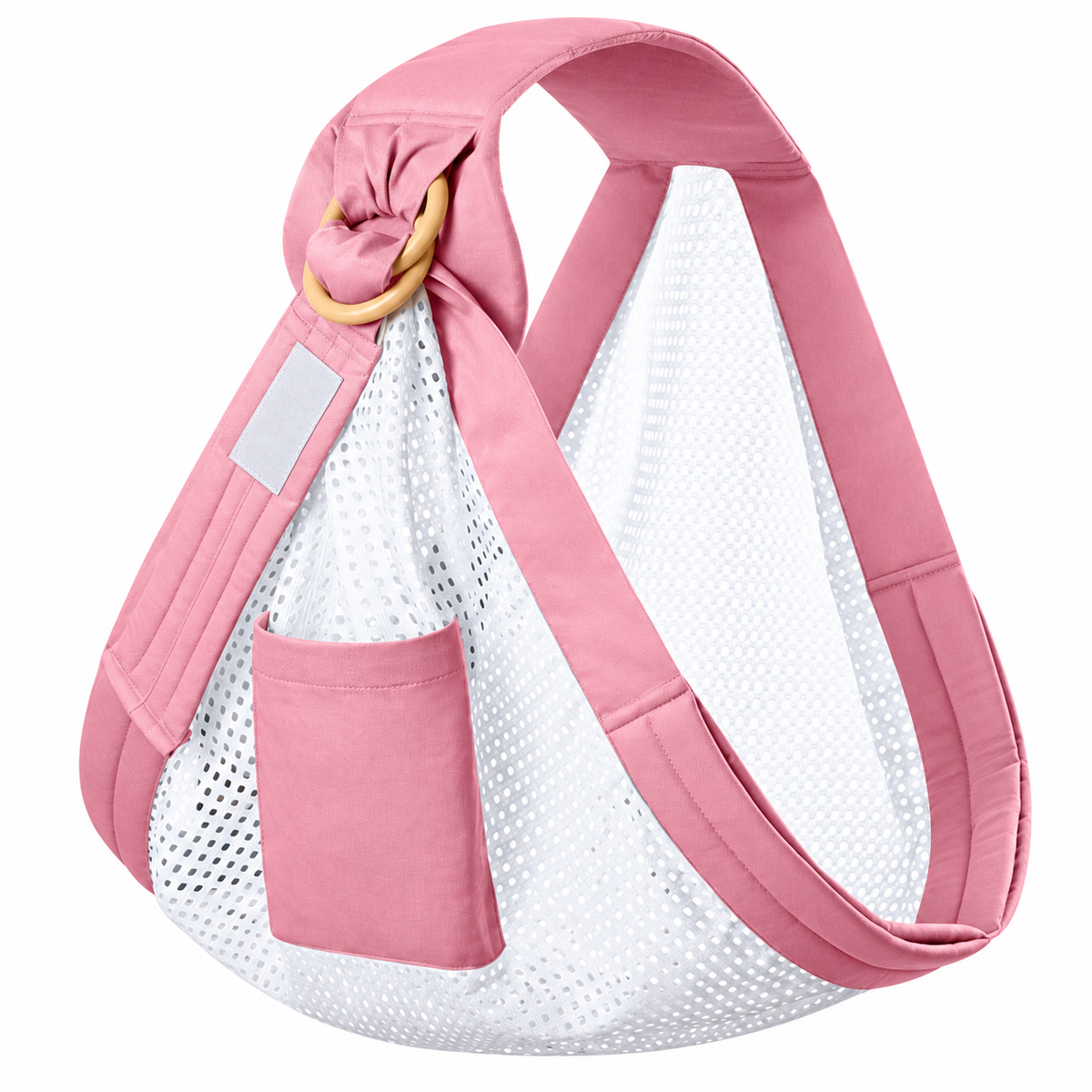 Mesh Ring Baby Sling with Broad Shoulder Section and Pocket