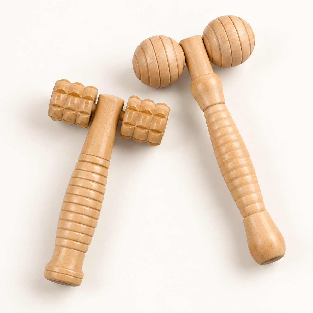 Wooden Roller Massager with Beaded Rollers for Arms, Legs & Shoulders