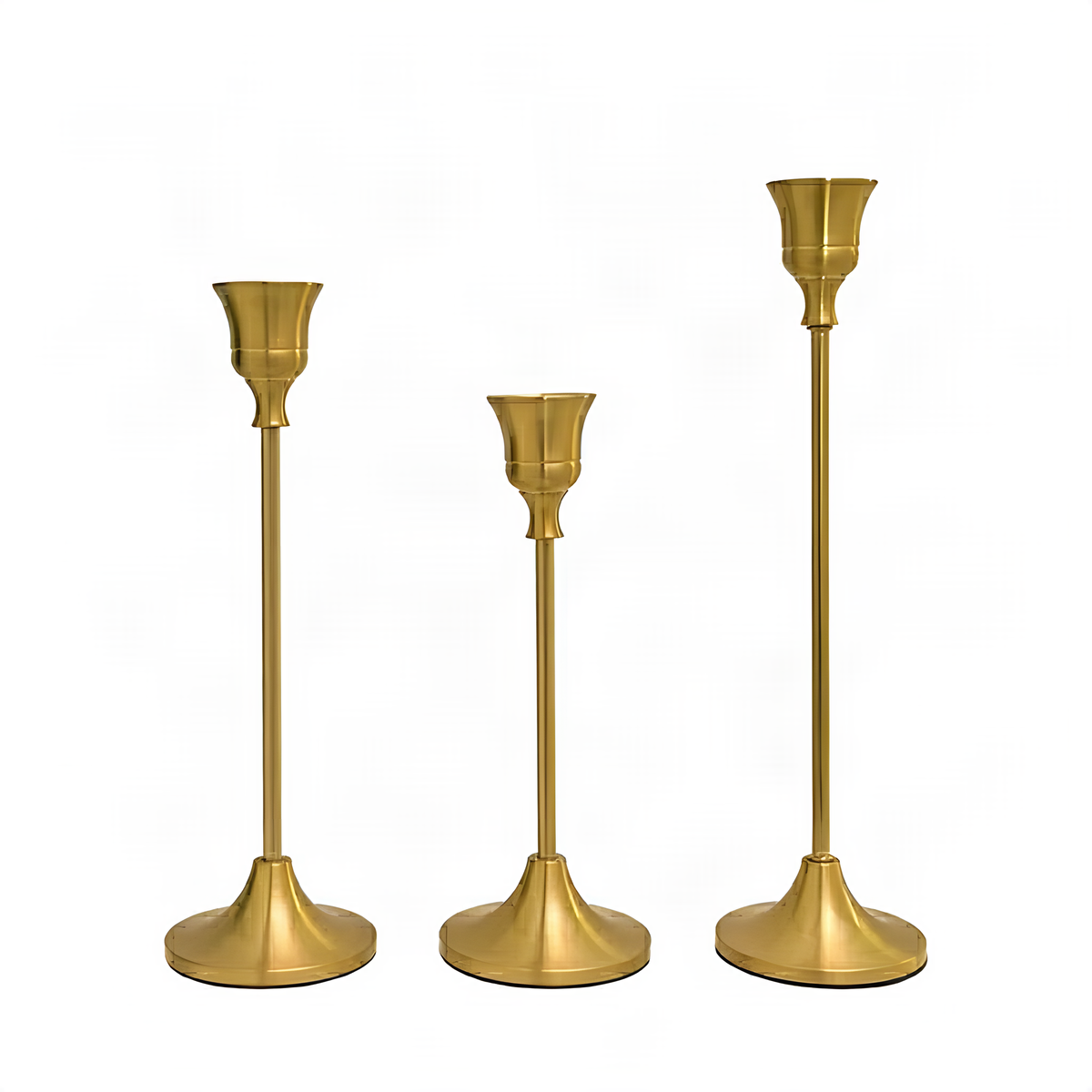 Metal Taper Candle Holder Set, Three Graduated Heights