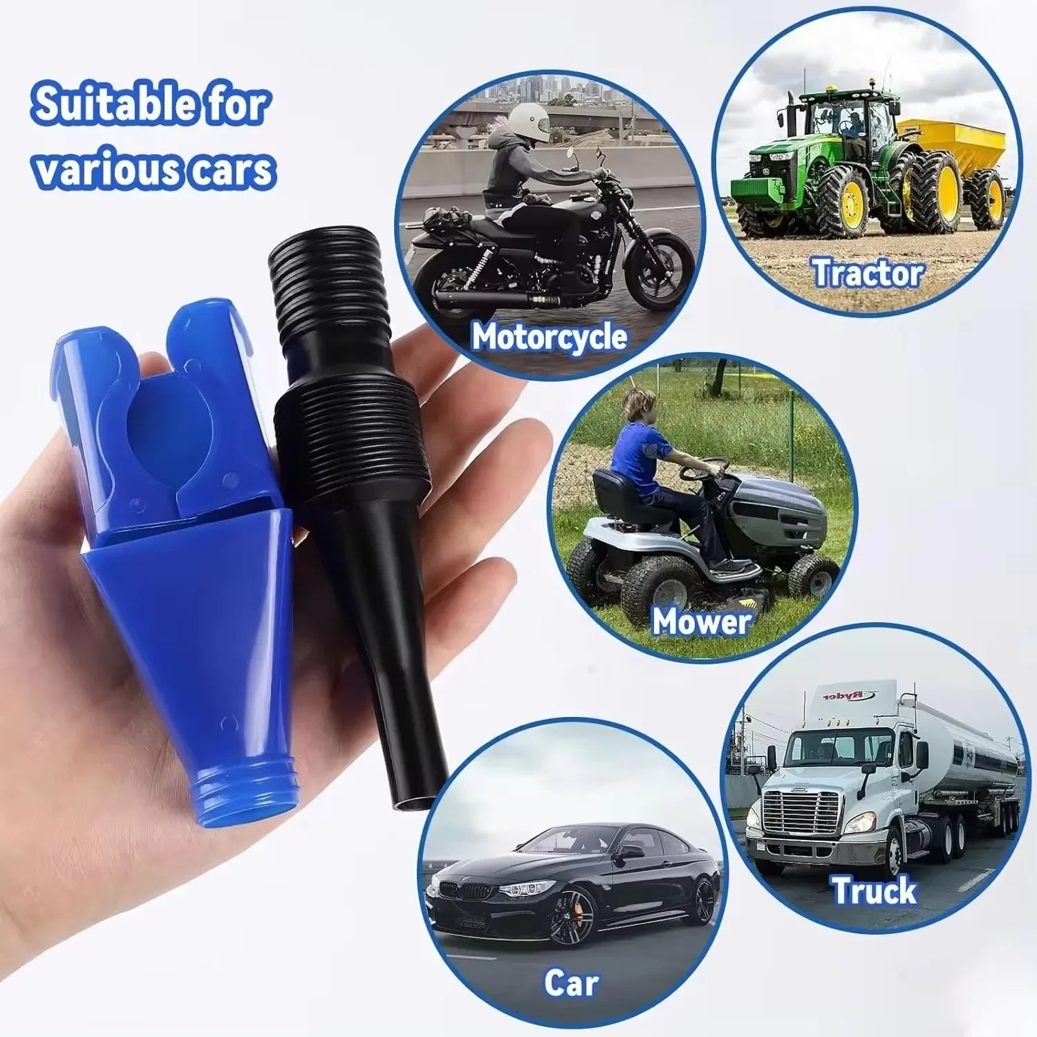 Universal Oil Fuel Funnel Set ABS Chemical-Resistant 1-5pcs