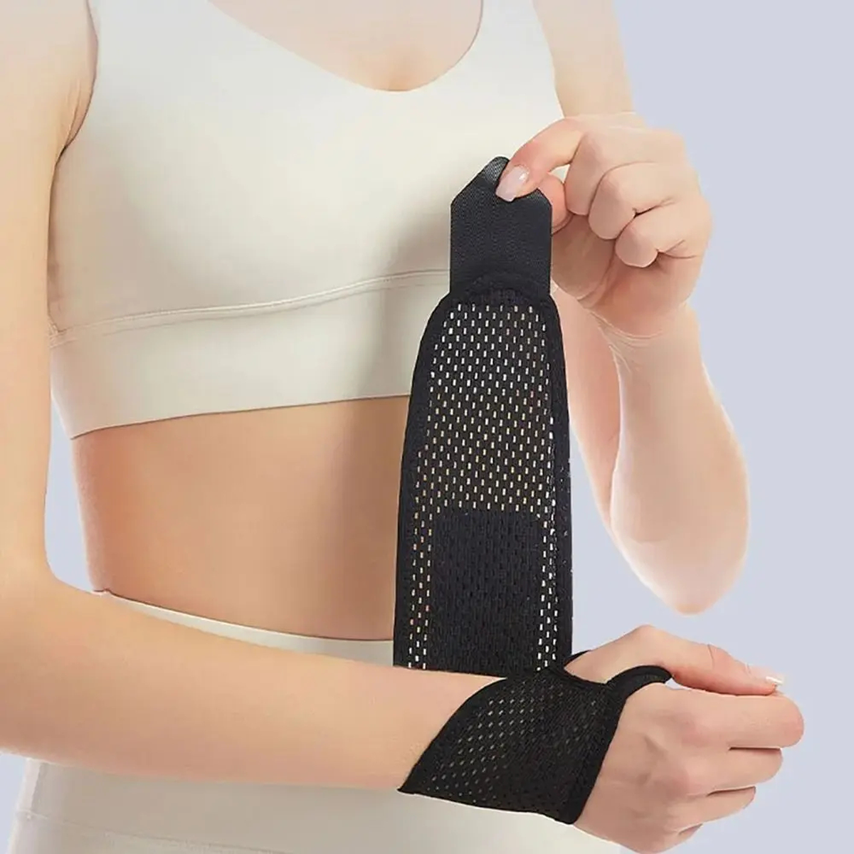Breathable Wrist Wrap, Adjustable Closure with Thumb Loop