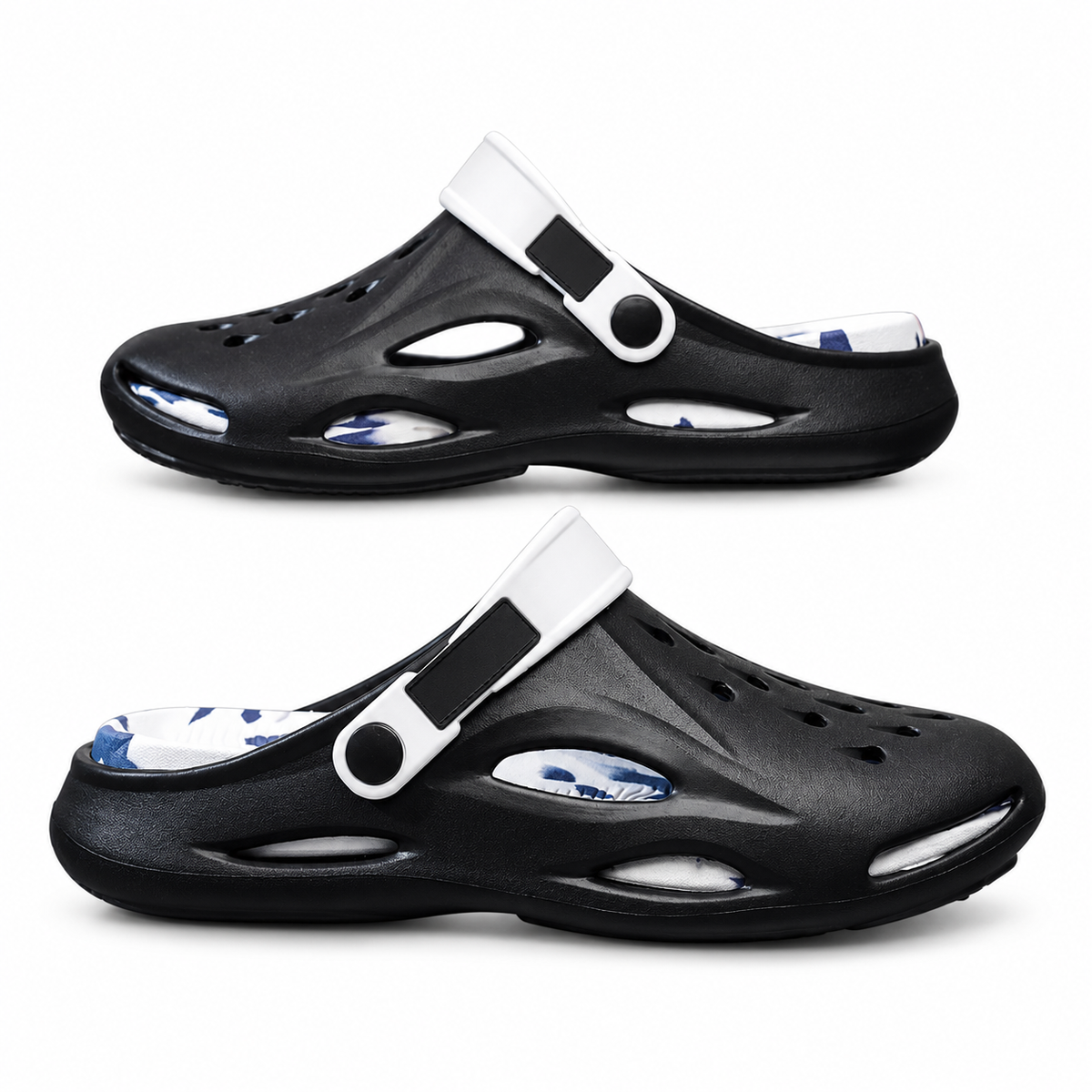 Ventilated EVA Clogs with Pivoting Heel Strap in Three Colors