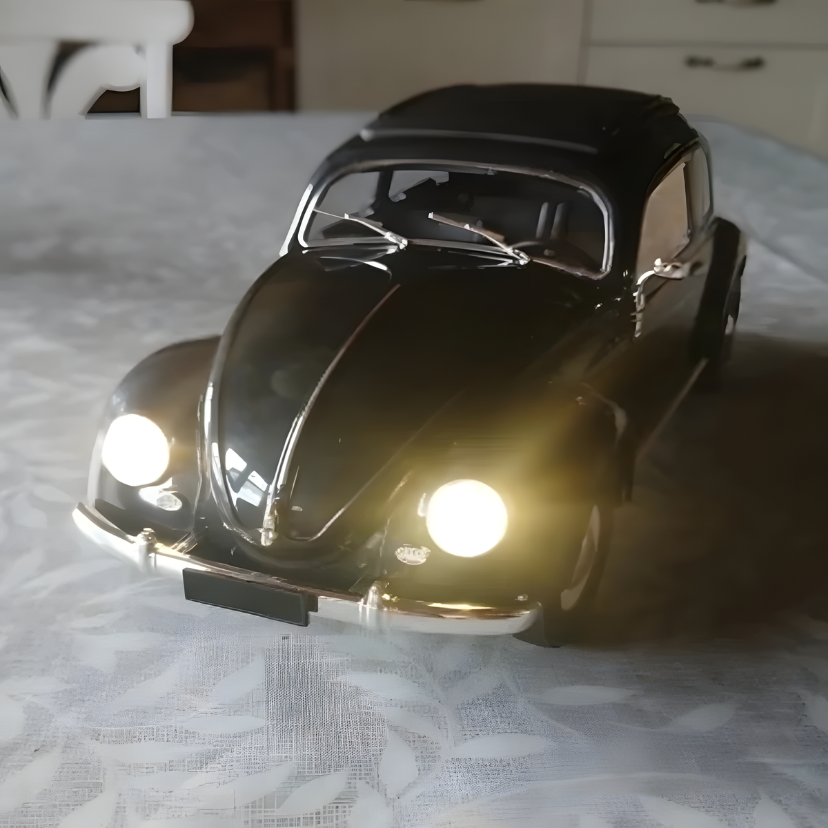 Retro Remote-Control Car with Headlights and Handheld Controller