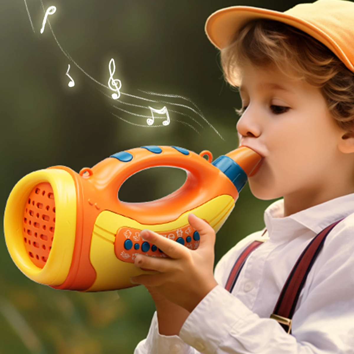 Animal Sound Toy Horn with Handle and Buttons, Four Colors