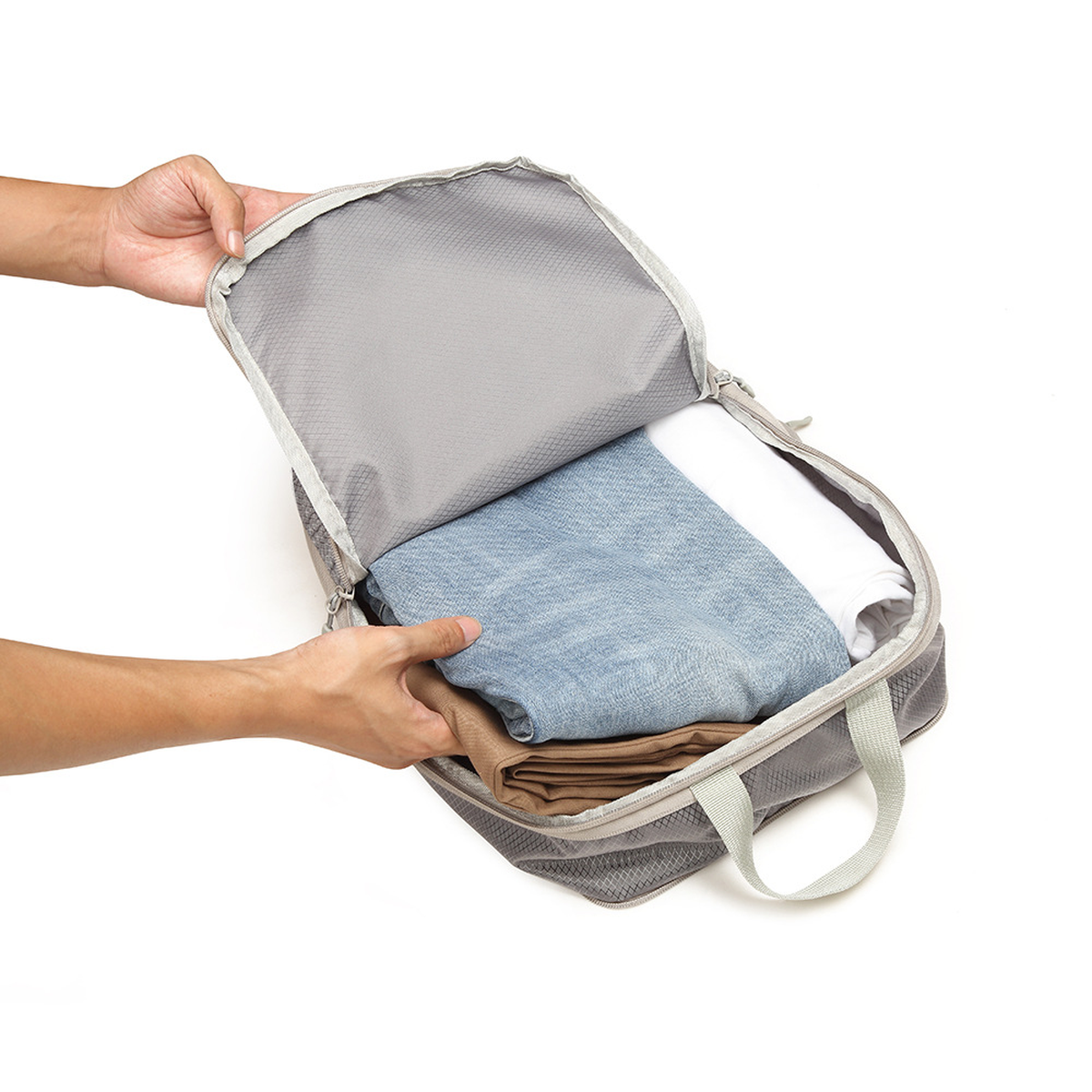 Five-Piece Mesh Packing Cube Set with Zippers for Travel