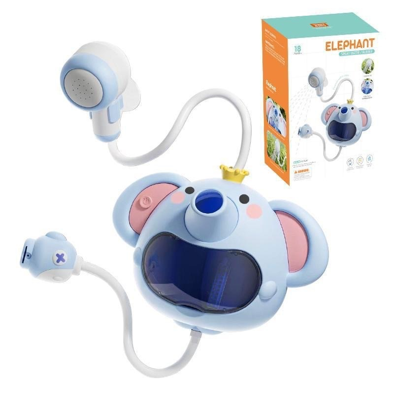 2-in-1 Elephant Baby Bath Shower & Bubble Maker Toy