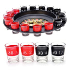 Shot Glass Roulette Drinking Game - 16 Glasses with Spinning Wheel | Party Game Set
