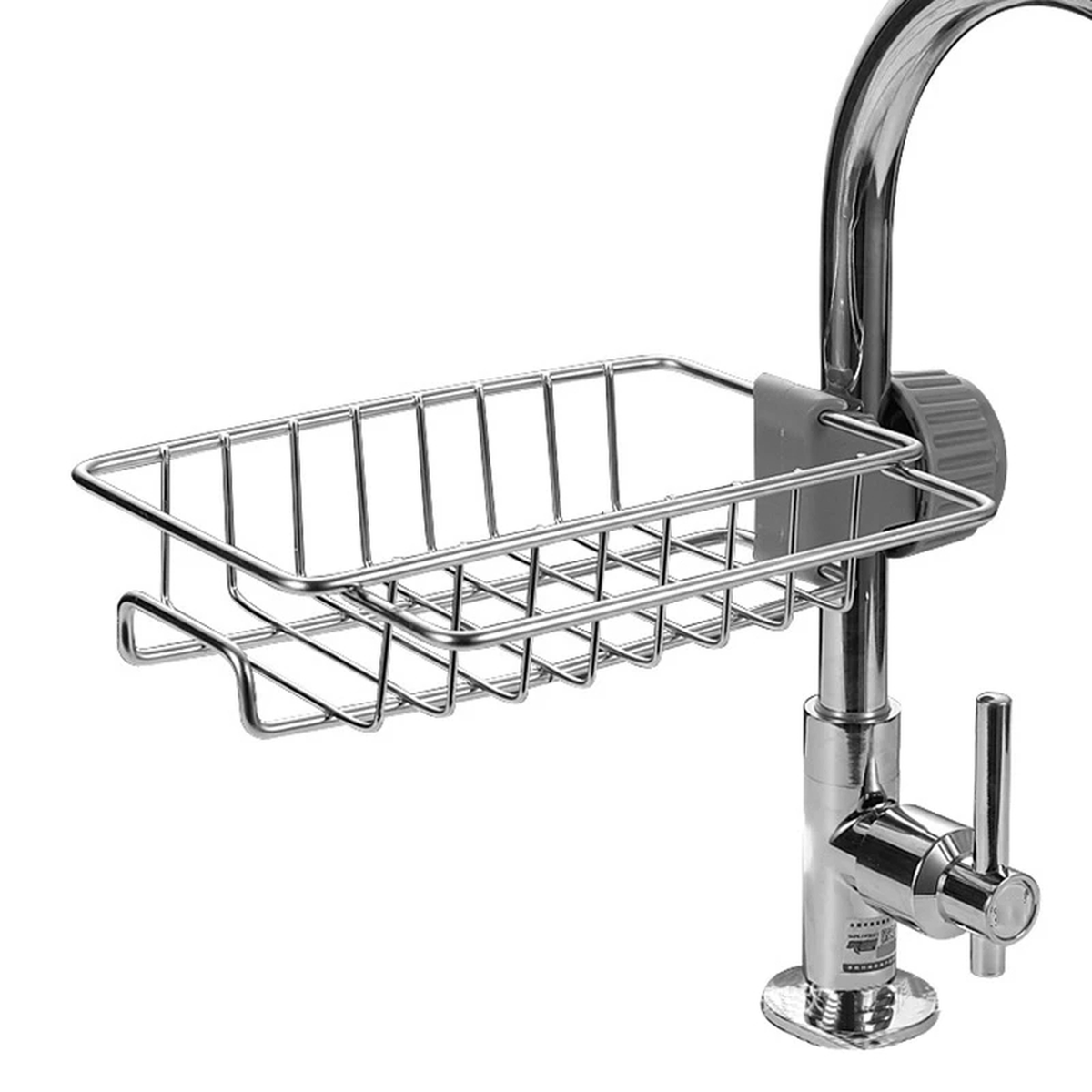 Adjustable Stainless Steel Faucet Sink Rack for Sponges