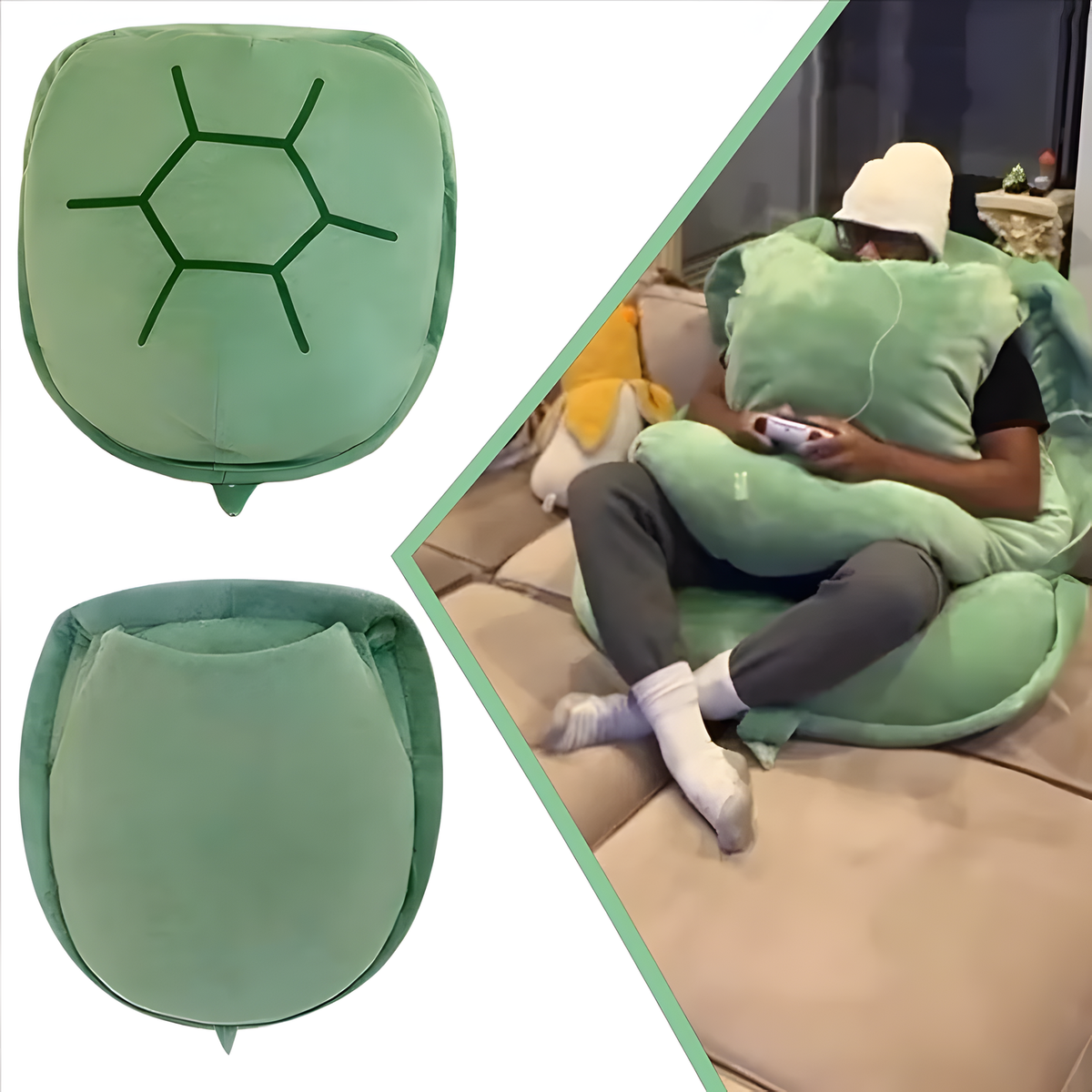 Wearable Turtle Shell Plush Cushion for Reading and Lounging