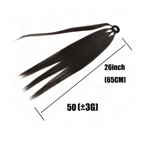 65 cm Synthetic Braidable Ponytail Extension with Elastic Ring
