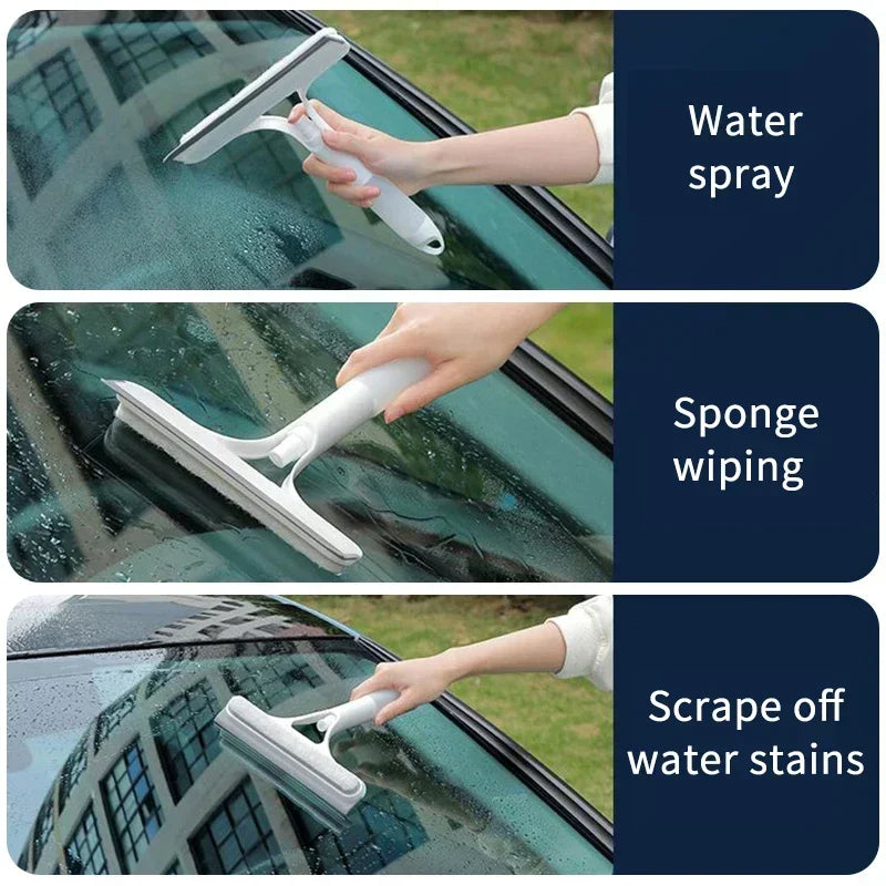 3-in-1 Car Window Cleaner - Microfiber Windshield Cleaning Tool with Spray - TradixPro