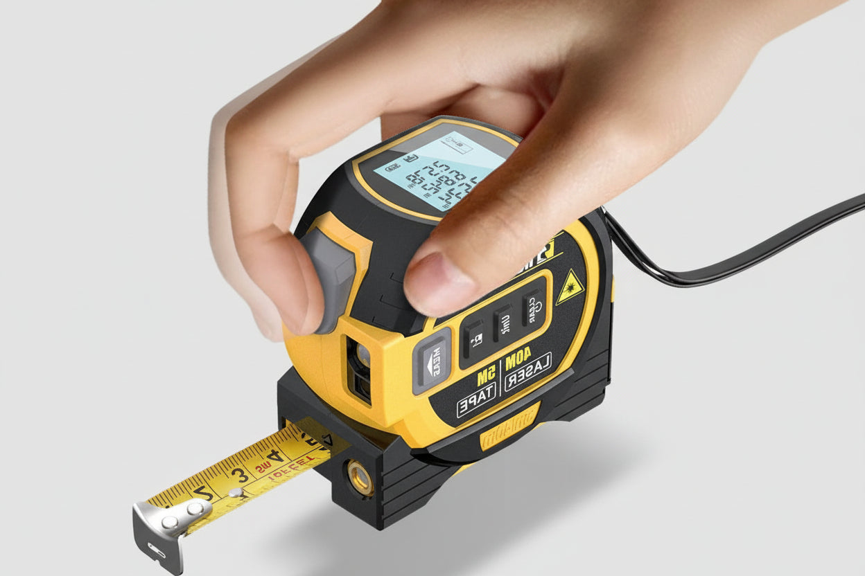 3-in-1 Laser Measure Tape - Digital Distance Meter with LCD Display - TradixPro