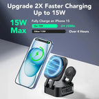 3-in-1 Magnetic Wireless Charger Station for iPhone, Watch & AirPods - TradixPro