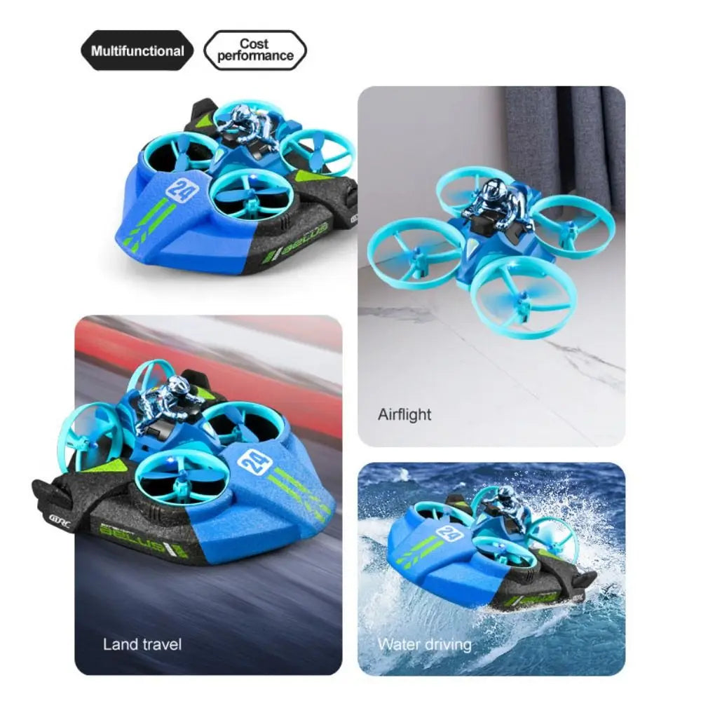 3-in-1 Mini RC Drone - Transforming Air, Land & Water Remote Control Toy - TradixPro
