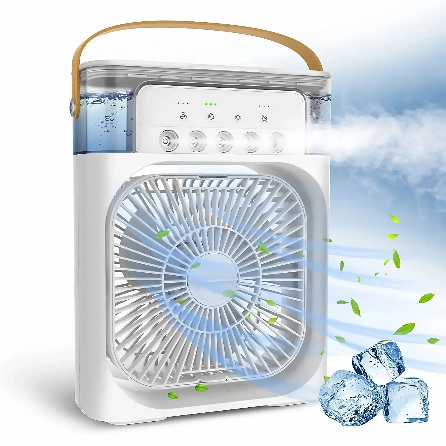 3-in-1 Portable Air Cooler Fan, Humidifier & LED Light