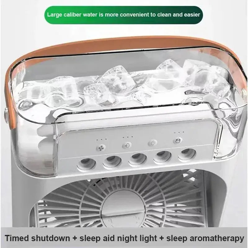 3-in-1 Portable Air Cooler Fan, Humidifier & LED Light