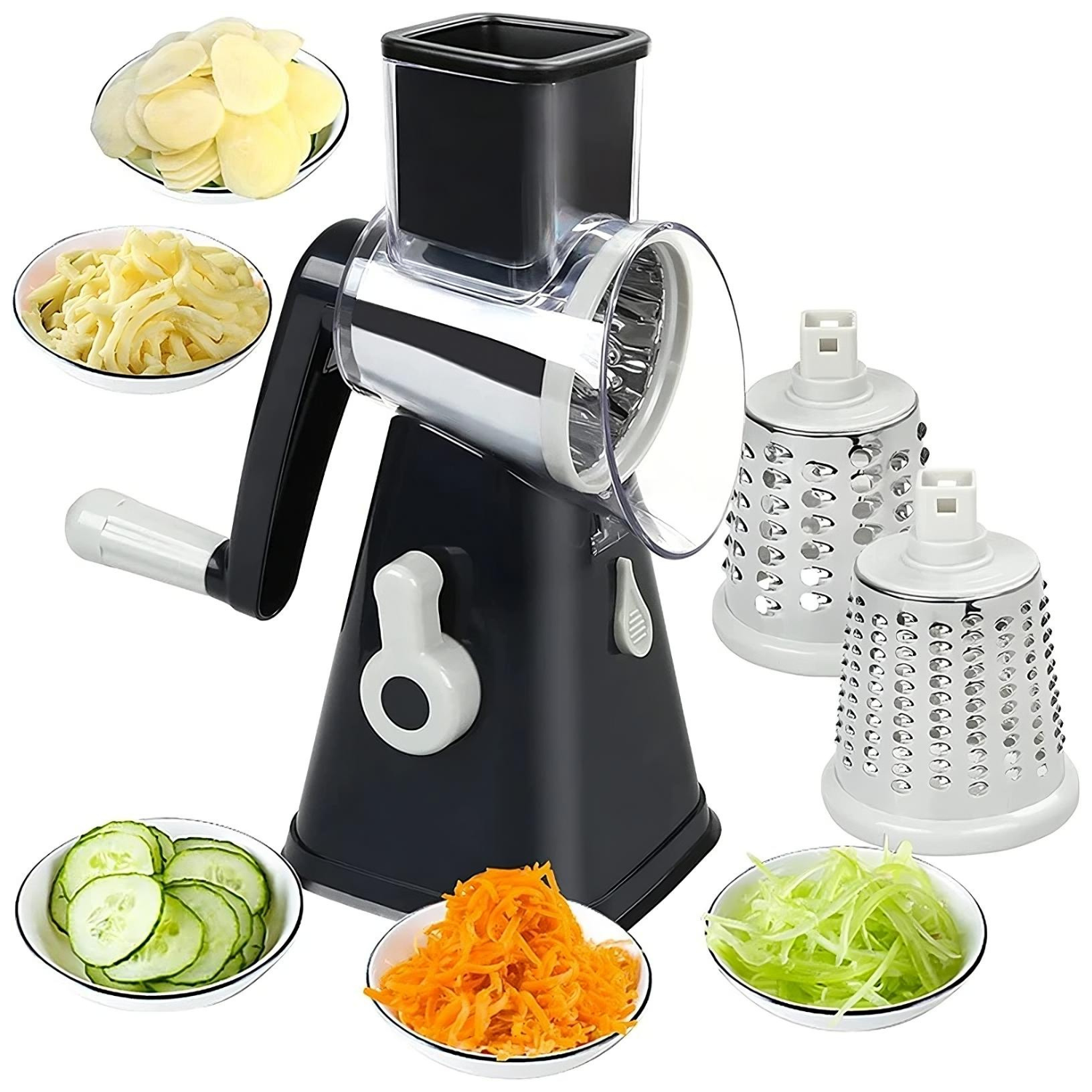 3-in-1 Rotary Cheese Grater & Vegetable Slicer - TradixPro