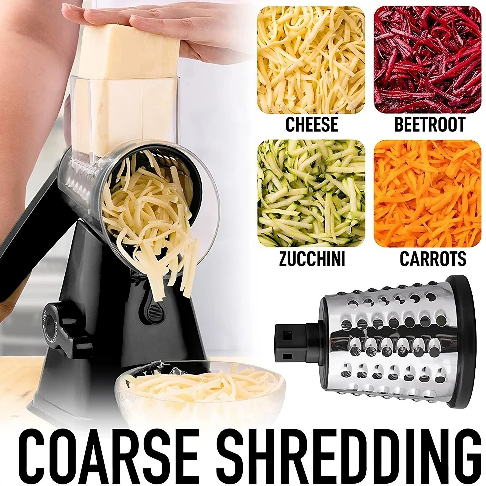 3-in-1 Rotary Cheese Grater & Vegetable Slicer - TradixPro
